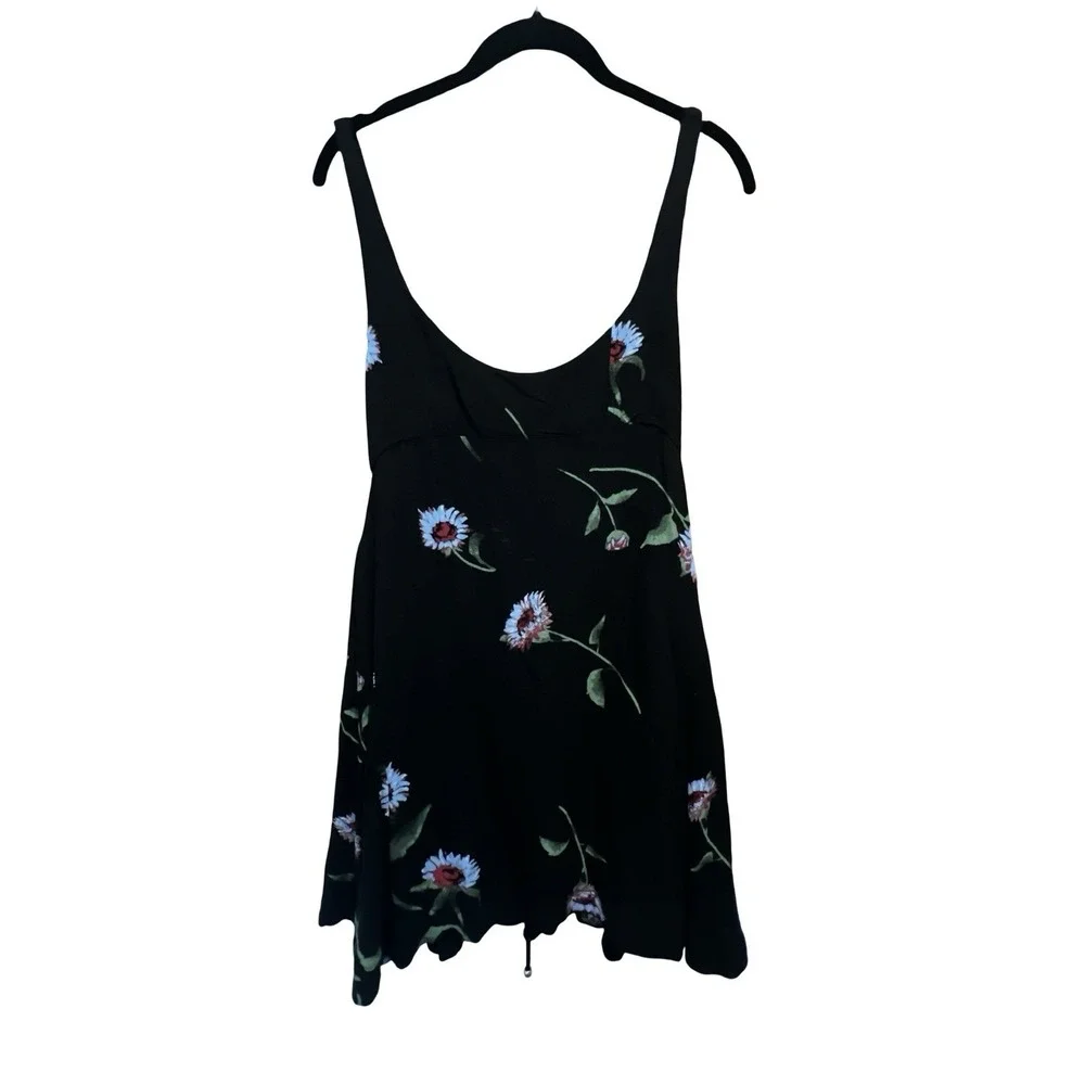 FREE PEOPLE Luisa Printed Mini Dress Women's Size Small Floral Black‎ New